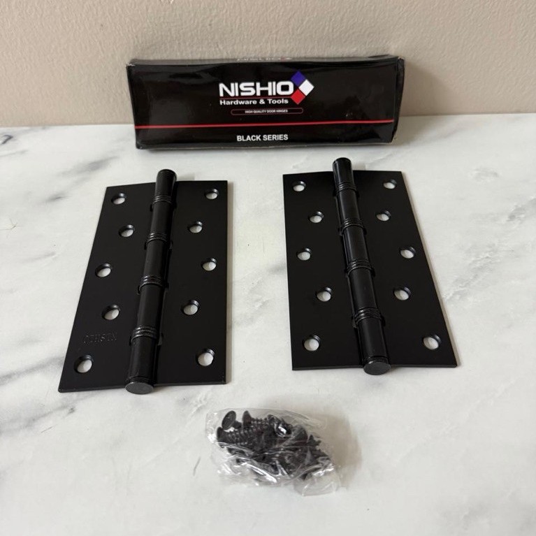 5” NISHIO 5”inch HITAM Engsel pintu TEBAL hitam black nishio 5” inch