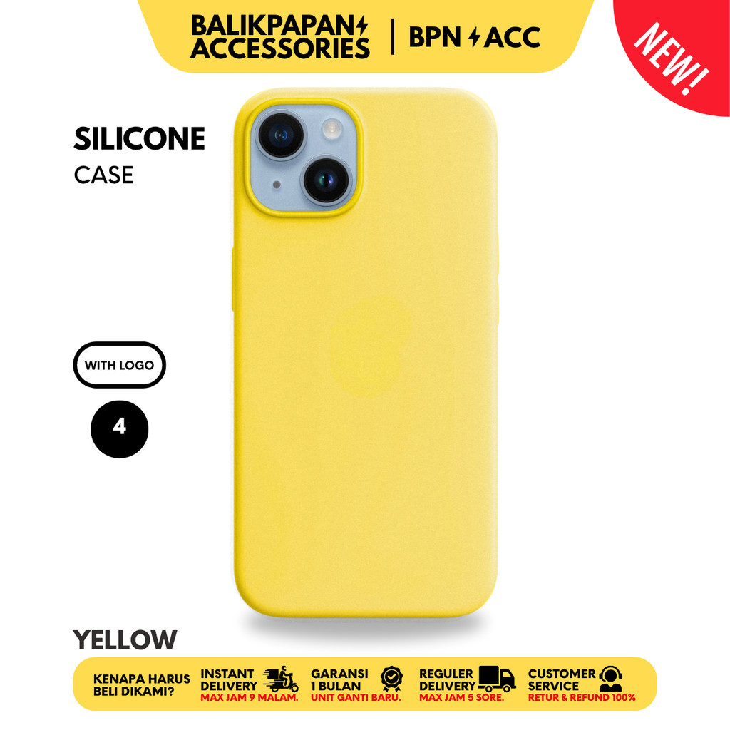 Silicone Case iPhone Full Cover 4 Yellow - BALIKPAPAN ACCESSORIES