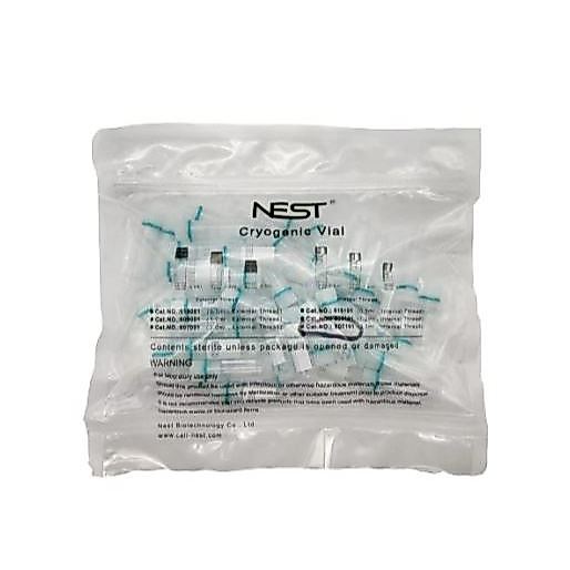 Nest 607001 2 ml Cryogenic Vial, Self standing, Extrenal Thread, Sterile, 50 pcs/pack