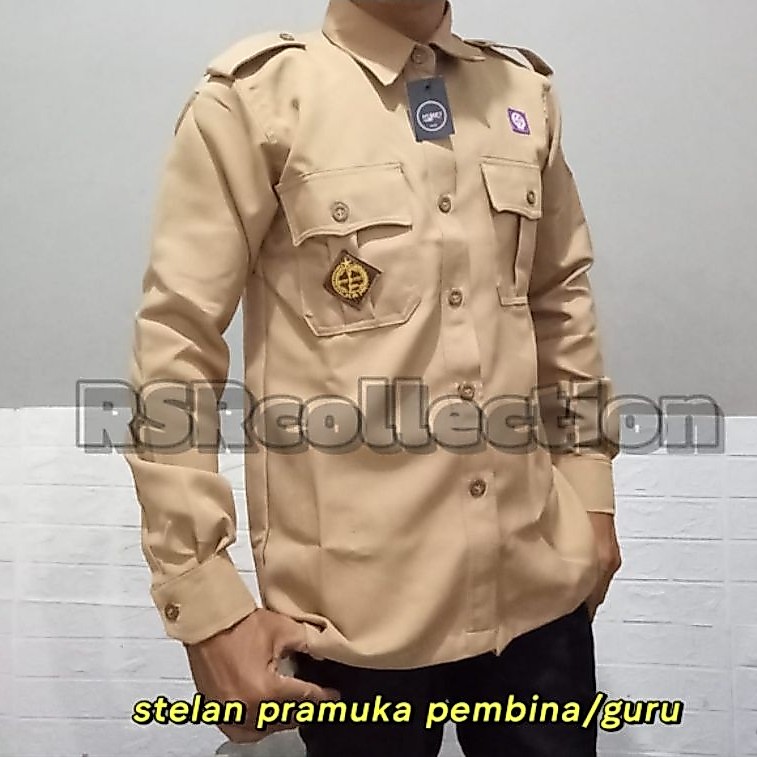 seragam peramuka pembina+setelan peramuka pembina+seragam pramuka guru+setelan pramuka guru+set pram