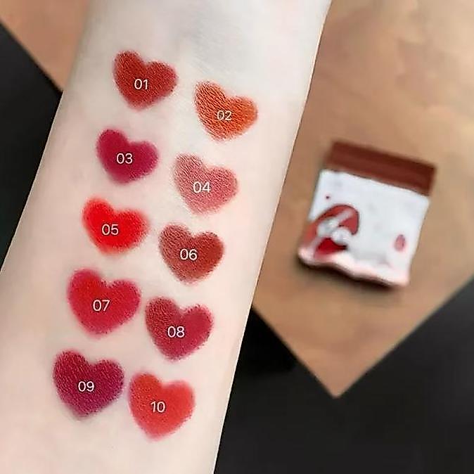 Lips- 10 Rna Mini Lipstik Set, Lipstik Dengan Tekstur Velvety Matte, Lipstik Padat, Kosmetik Bibir, 