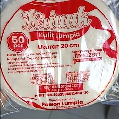 Paket 5 pcs Hemat Kulit Lumpia Sobek Siap Goreng - Kulit Lumpia Halal Beku
