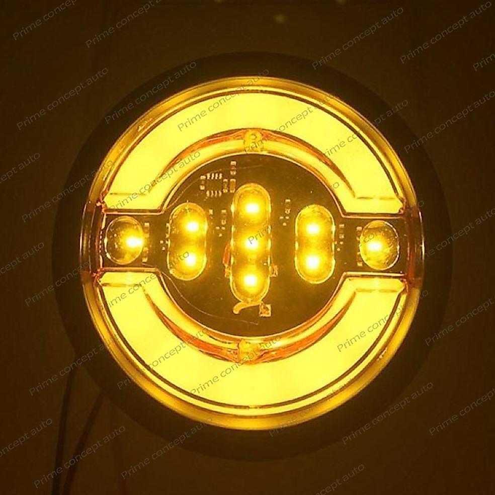 LAMPU STOP LED BULAT UNIVERSAL MOBIL 24V BOX TRUCK BUS ELF LED DNY 500