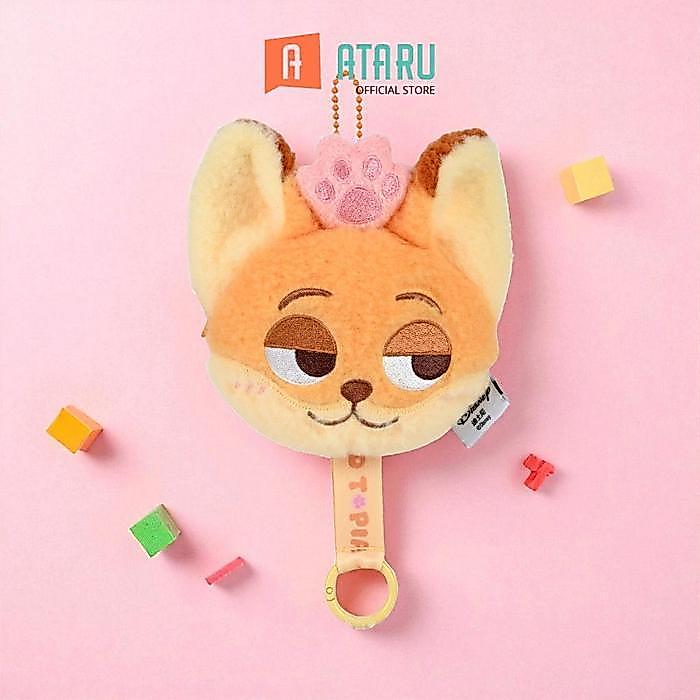 Ataru Disney Zootopia Dompet Koin Dengan Gantungan Plush Nick - Cokelat Coin Wallet Coin Purse