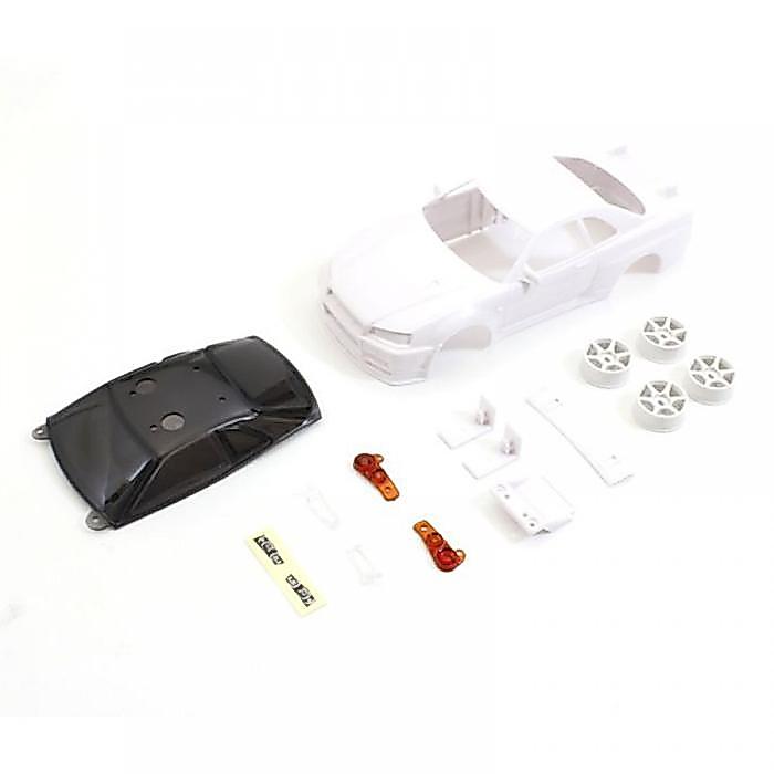 KYOSHO MZN206 NISSAN SKYLINE GT-R V-SPEC R34 BODY SET W/ RIM MINI RC BODY SET (UNPAINTED) #MZN206