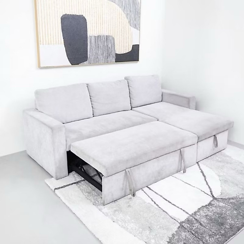 (EX. Display - Informa) Miniato Sofa Bed Dengan Penyimpanan Fabric - Abu-abu
