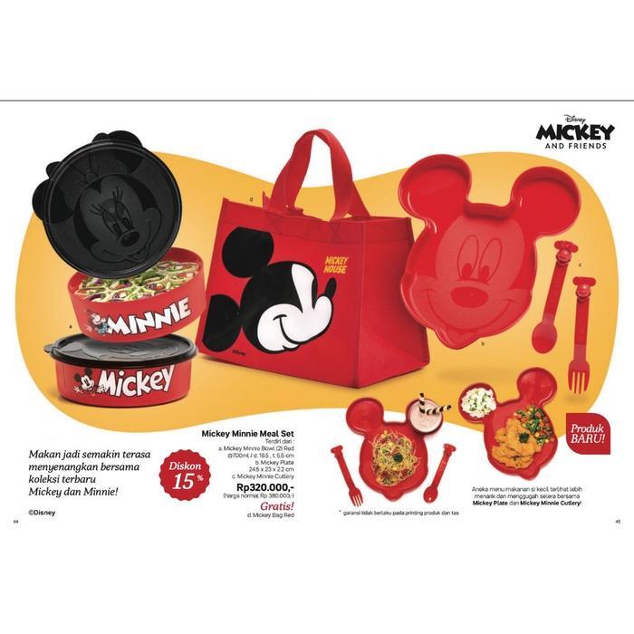 Tupperware Minnie Lunch Set mickey free tas tempat bekal makan anak - Merah