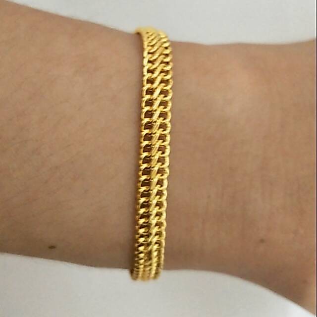 Gelang emas asli kadar 700 model holo 88