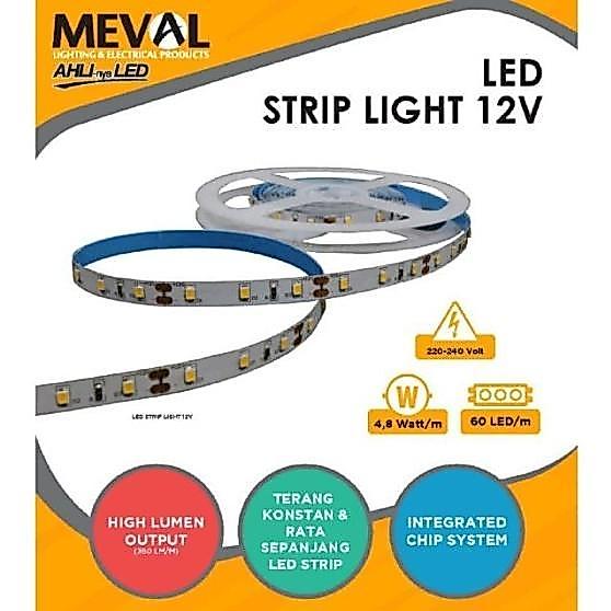 MEVAL Lampu LED Strip Light 60 LED/meter DC-12V Putih/Kuning - 5 Meter