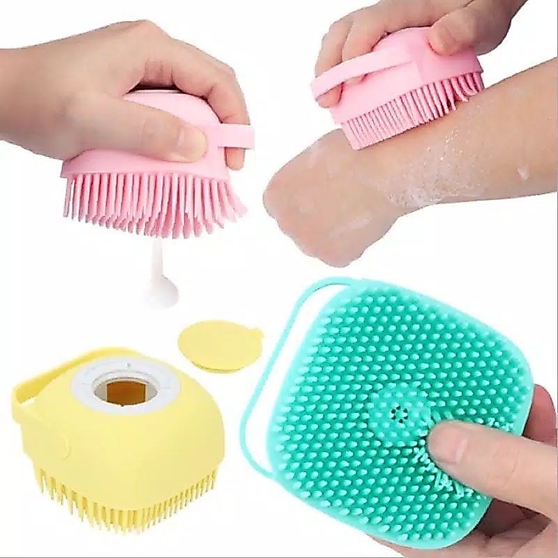 D8113 Sikat Mandi Dispenser Silikon Brush Shower puff sikat mandi bubble bath maker
