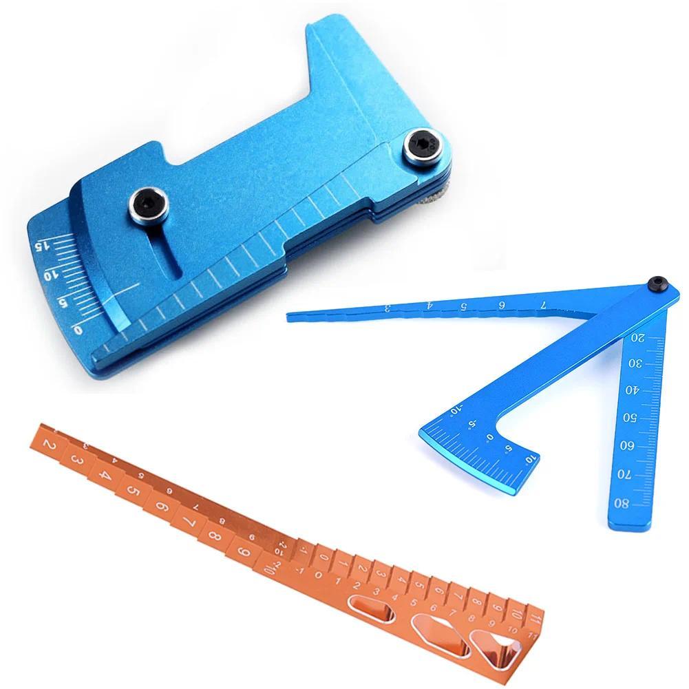 Adjustable Ruler Adjusting RC Car Height & Wheel Rim Camber 15 degrees Hobby Tools CNC For RC Car 1/