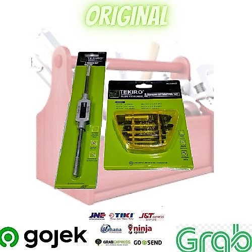 PAKET TEKIRO GAGANG HAND TAP M3-M12 DAN TAB BALIK 6PCS SCREW EXTRACTOR SET ALAT BUKA BAUT