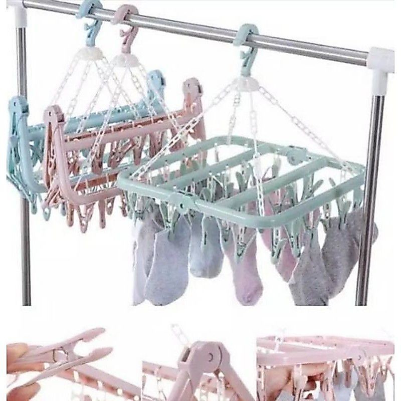 Z3 Hanger 32 jepitan / jemuran kaus kaki / jemuran bra jepitan kain baju