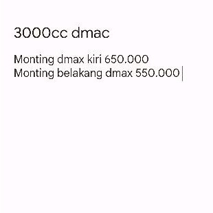 ORDERAN ISUZU DMAX 3000CC MOUNTING