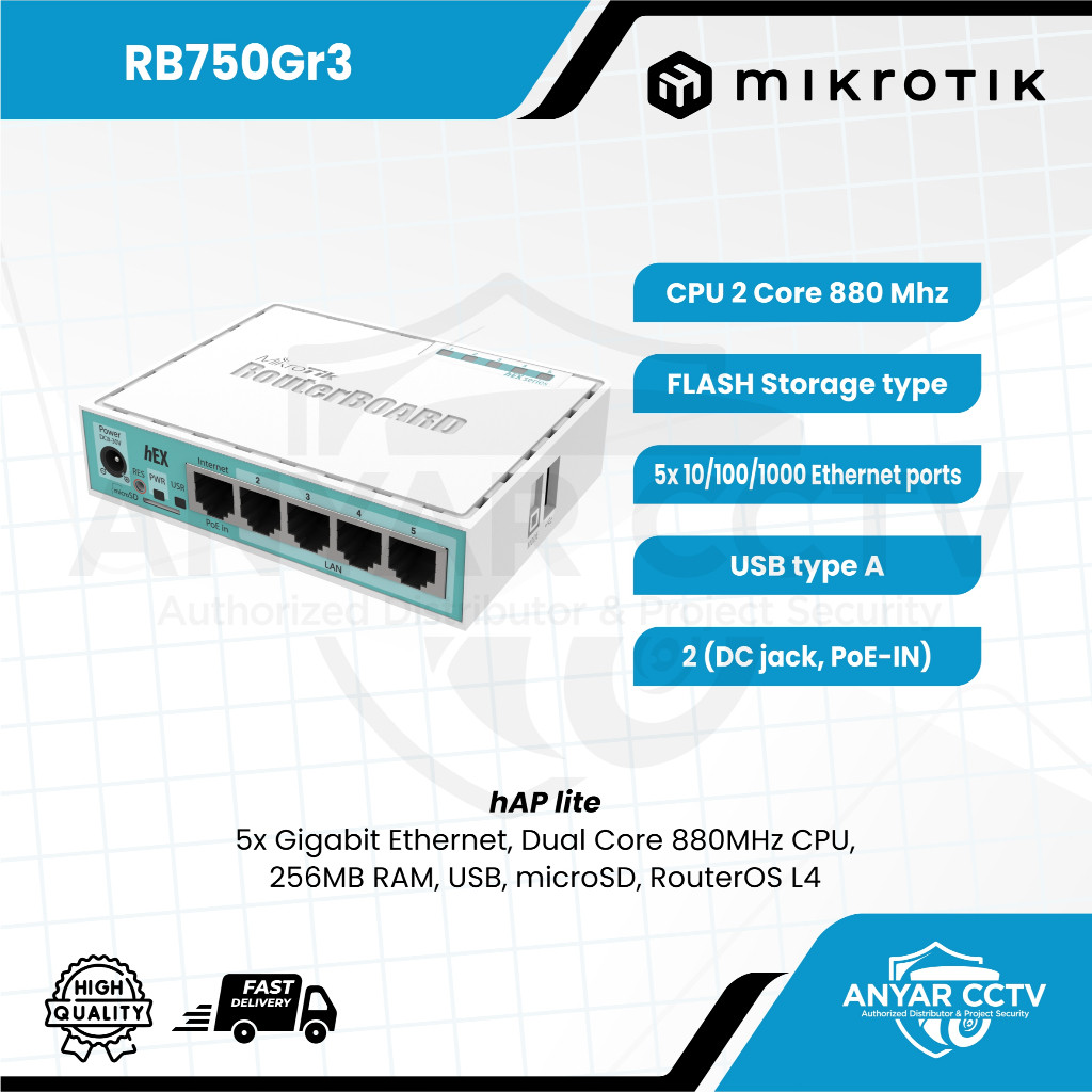 MIKROTIK RB750 GR3 HEX ROUTER MIKROTIK RB 750GR3