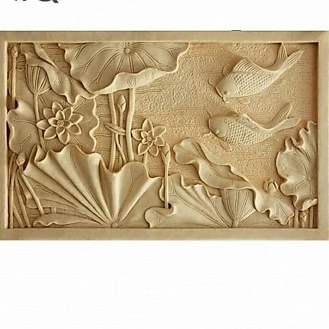 batu alam relief ikan koi ukuran 50cm x 100cm