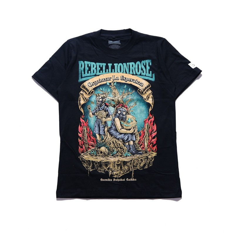 REBELLION ROSE - BUMIKU - TSHIRT - BLACK