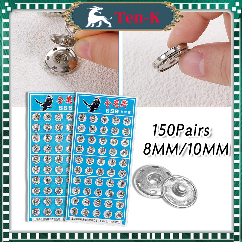 150Pasang Press Studd / Kancing Jepret / Kancing Cetet Baju