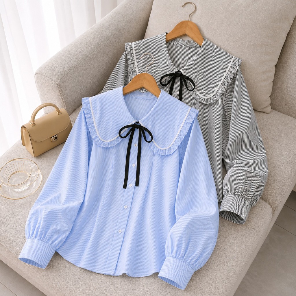 Kmj Cewek Kantoran Bju Atasan Korean Style Premium Bsju Casual Elegan Bju Bblouse Kemeja Blose Wsnit