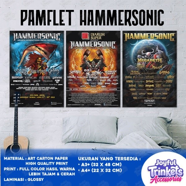 Poster HAMMERSONIC Metal Festival Pamflet Event Band Metal Rock A3 A4 - Poster Dinding Aesthetic - D