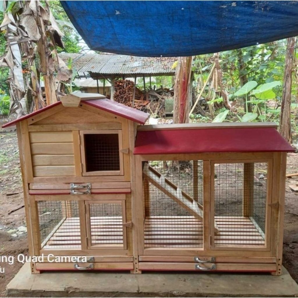 Kandang Kelinci Rumah outdoor  Kelinci Rabbit House Kandang Hewan Peliharaan