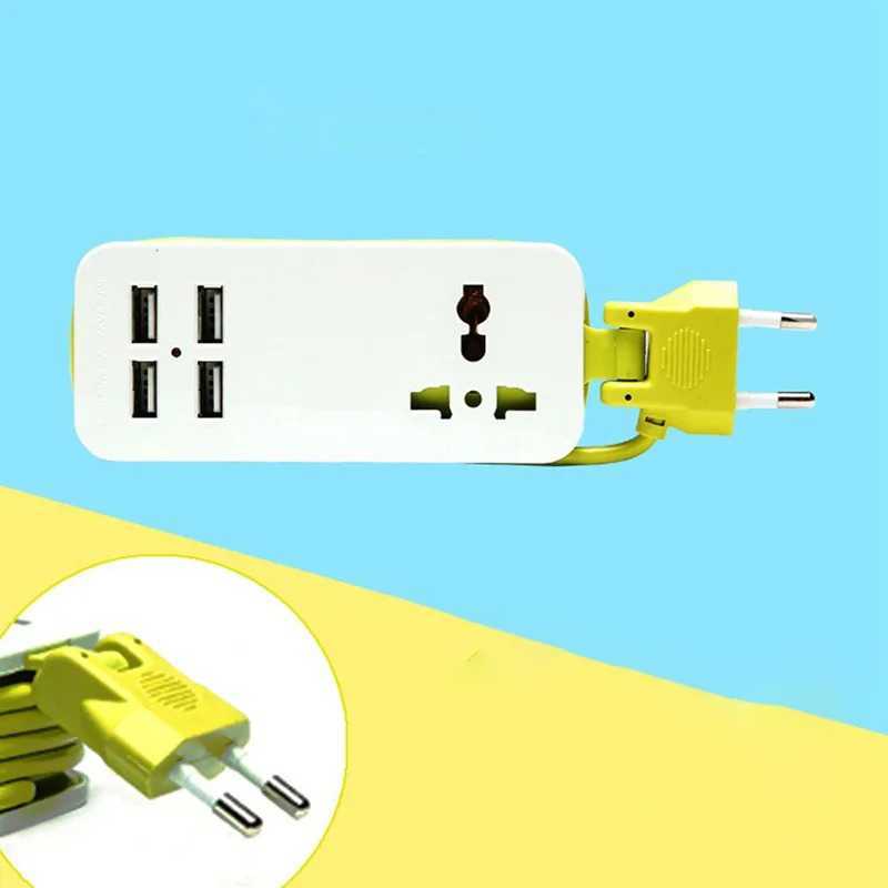 Stop Kontak Colokan Listrik Kabel Gulung Universal 4 USB Port EU Plug
