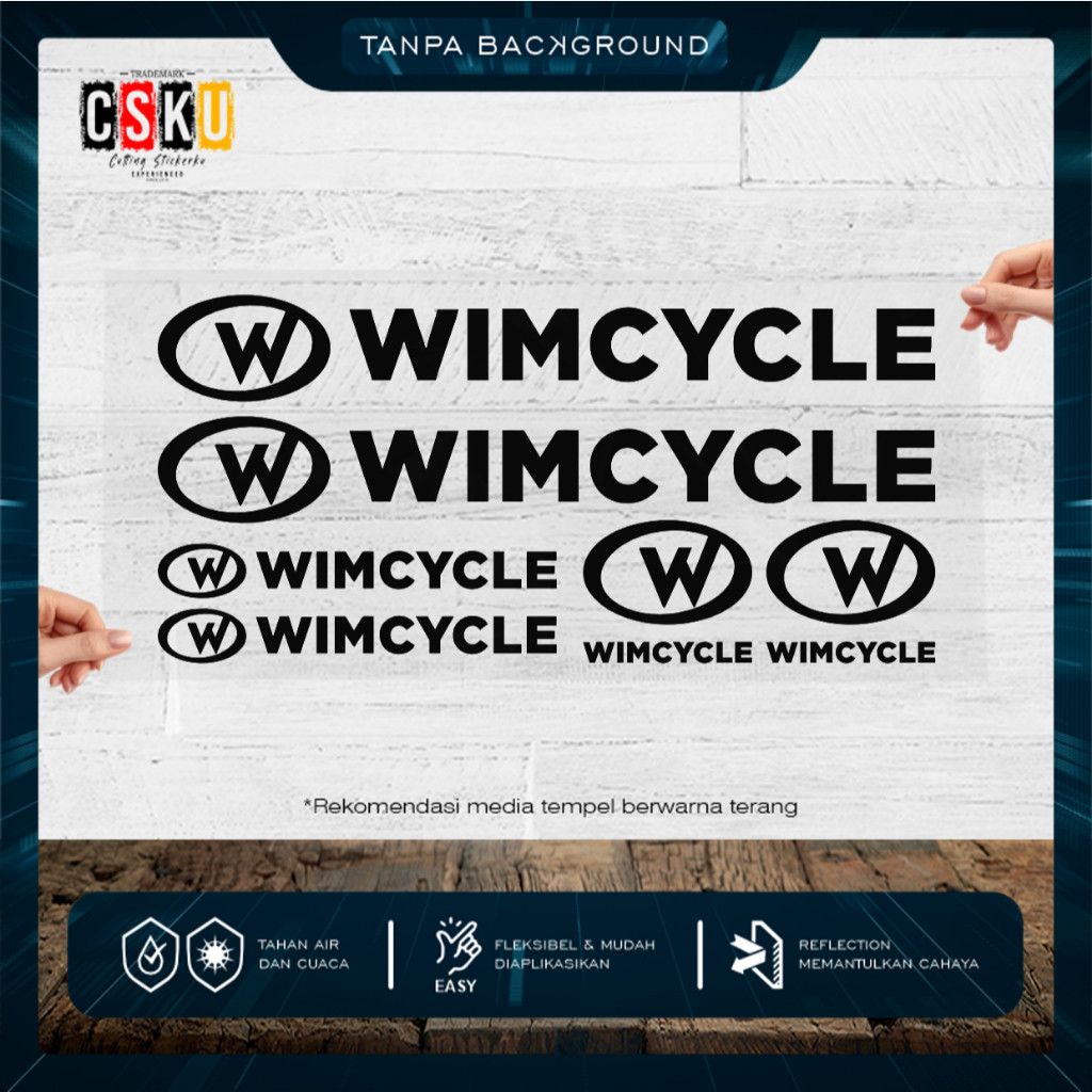Cutting Sticker Wimcycle Variasi Sepeda Frame Aksesoris Body Style Lipat Keren Decal Striping Bike R