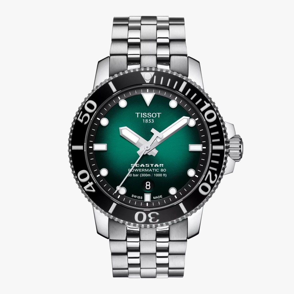 Tissot Seastar 1000 Green Black 43MM Jam Tangan Pria T1204071109101