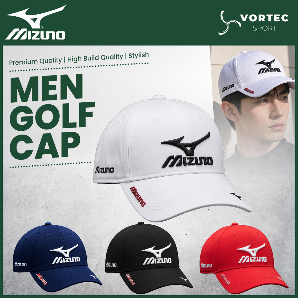 Mizuno Men Golf Cap - Topi Pria Olahraga Golf Lari Baseball Tennis