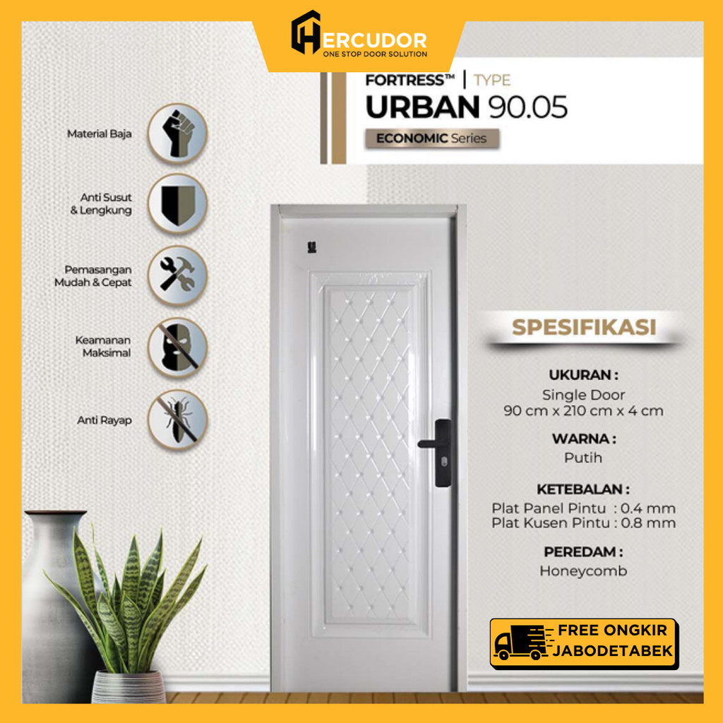 URBAN - Pintu BAJA Tebal Fortress URBAN 90x210 - Pintu Kamar Pintu Utama