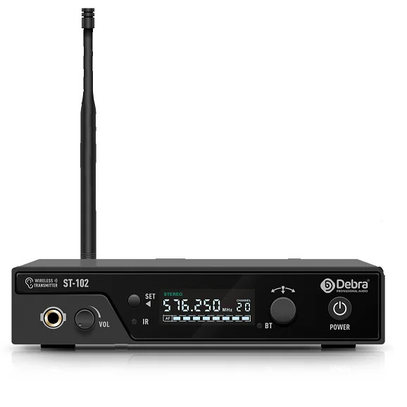 Debra ST-102 Stereo Wireless In-Ear Monitor System with Bluetooth 5.0 UHF for Stage Performance, Chu