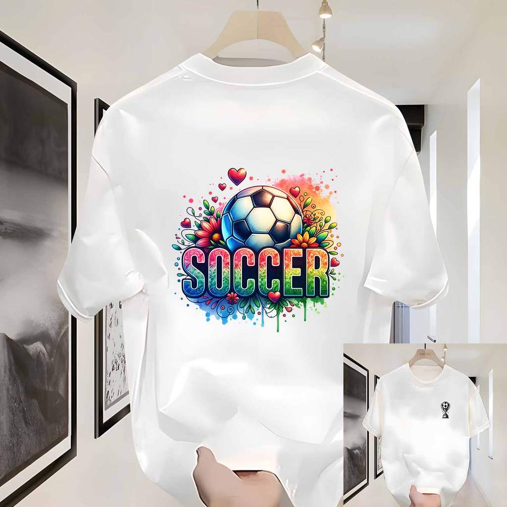 * COD * Kaos Distro Piala Dunia FIFA 2026 Motif Bola Sepak di Atas Cone Es Krim Viral Katun Lembut
