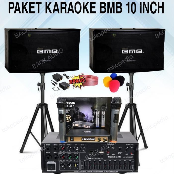 PAKET KARAOKE RUMAH TERBAIK AUDIO KARAOKE BMB 10 INCH ORIGINAL - MIC-LISTRIK - MIC-LISTRIK