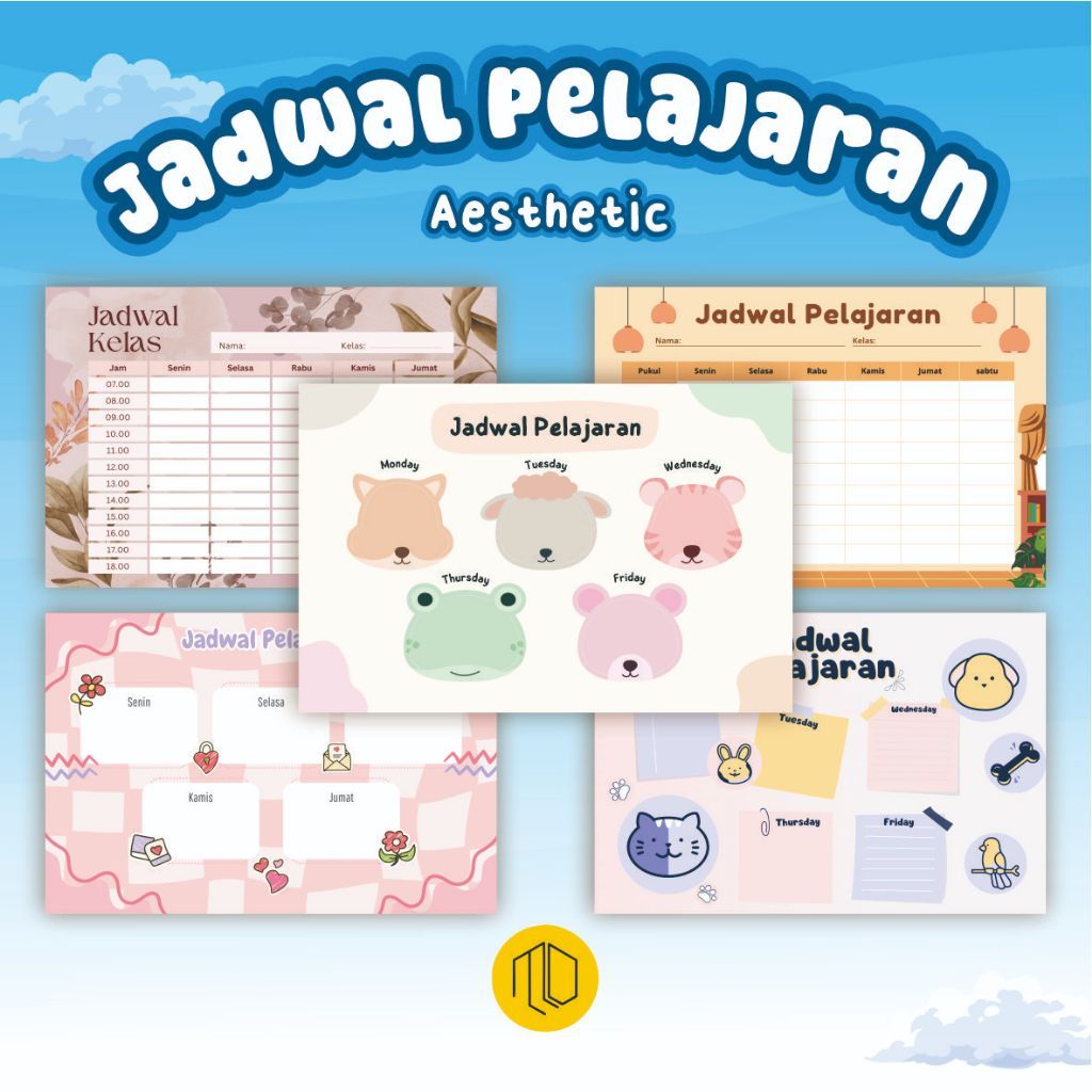Jadwal Pelajaran Custom - Poster Jadwal Pelajaran Aesthetic -  Poster Jadwal Pelajaran Sekolah - Pos