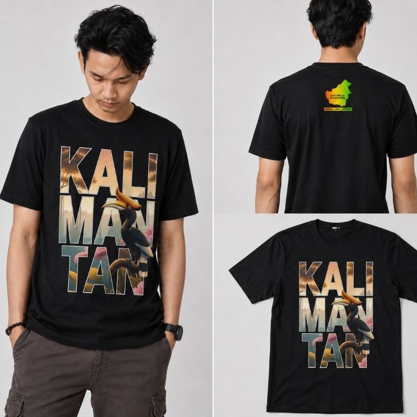 Kaos Etnik Dayak Kalimantan Original Cotton Combat 24s Premium | Kaos Tribal Borneo Pria Wanita Leng