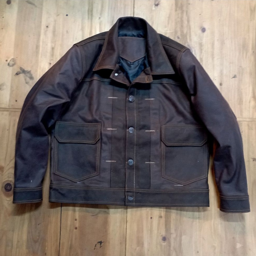 jaket kulit Trucker pria type 2 size M