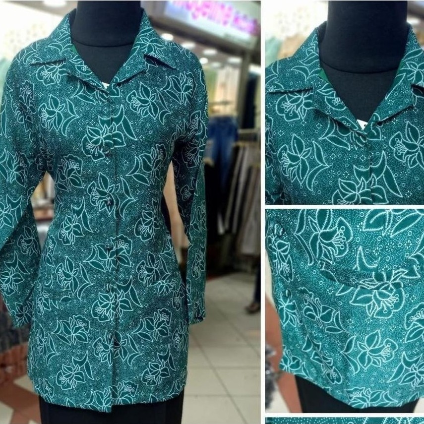 Free Ongkir Setelan Blazer Pkk Nasional Hijau Toska Wanita Terbaru Bonus Hijab Dan Pin