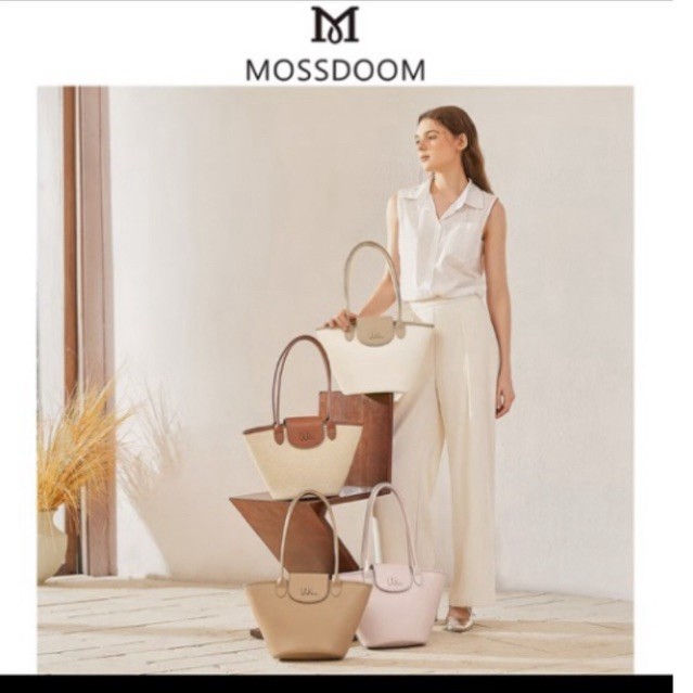 mossdoom alissa bag | tas anyam coklat cream