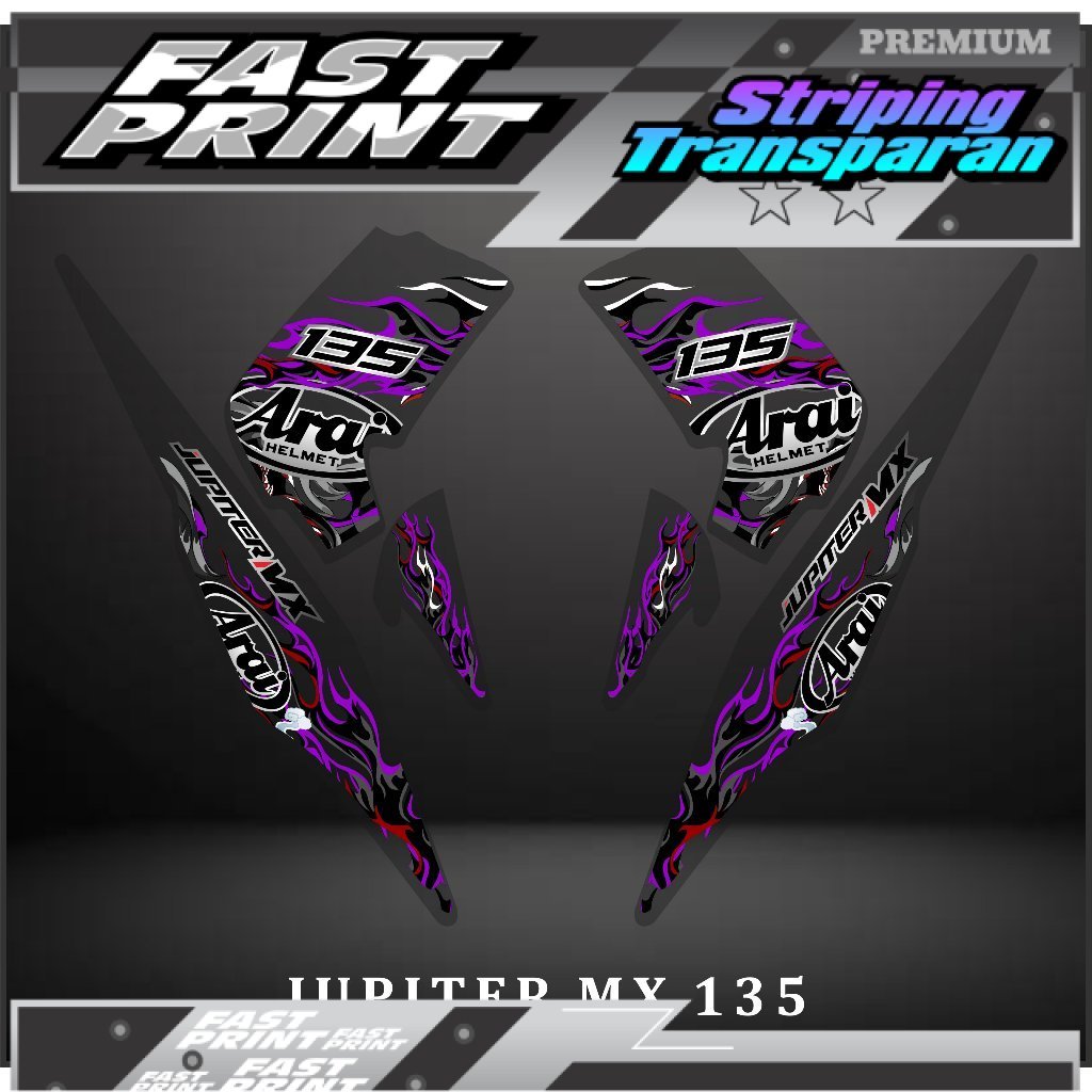 STRIPING TRANSPARAN JUPITER MX 135/STIKER MX OLD/MX LAMA/STRIPING STIKER MX 135 LAMA MTF ARAI KEREN