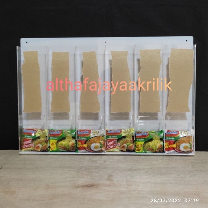akrilik warmindo /rak indomie akrilik + toping varian