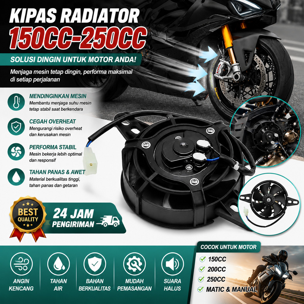 Fan Radiator 12V 12cm Motor Custom Trail ATV Buggy 150cc 250cc