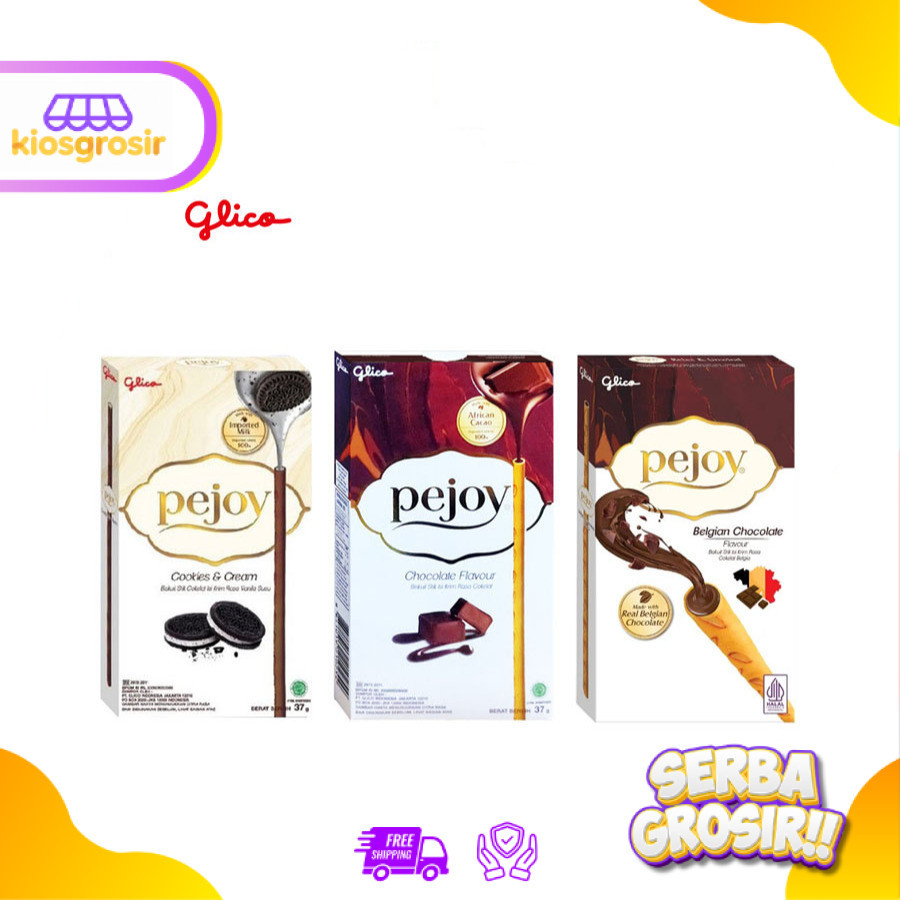 KIOSGROSIR Glico Pejoy Stick Biskuit Stik Chocolate | Cookies Cream | Vanilla Hokkaido Milk 32 gr