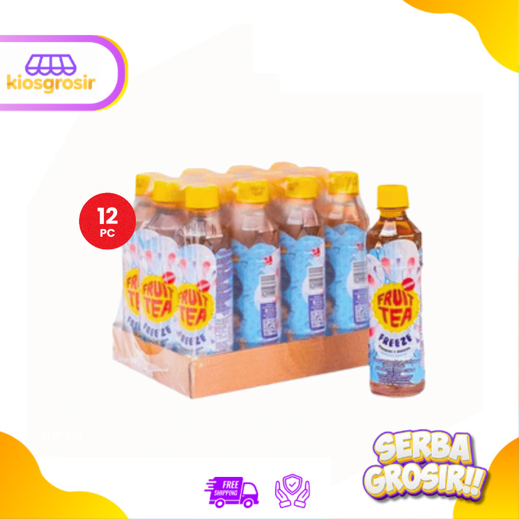 KIOSGROSIR Sosro Fruit Tea Freeze Bottle 350 ml x 12 pcs DUS Teh Stroberi Anggur