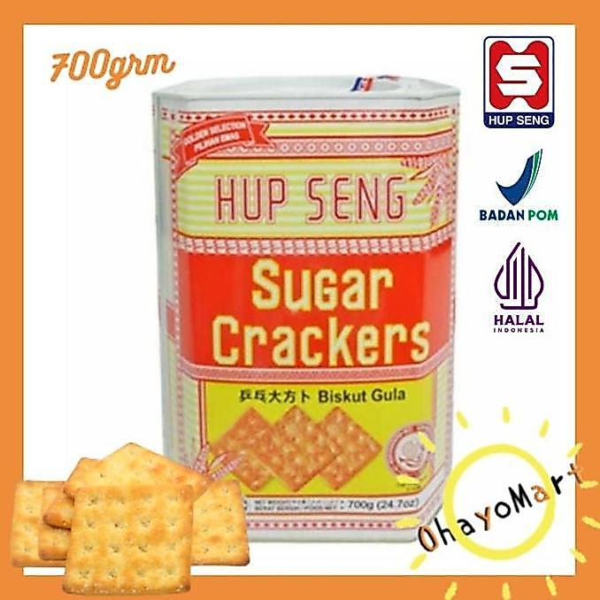 Hup Seng Sugar Crackers Kaleng / Biskuit Hupseng Gula Kaleng 700Grm