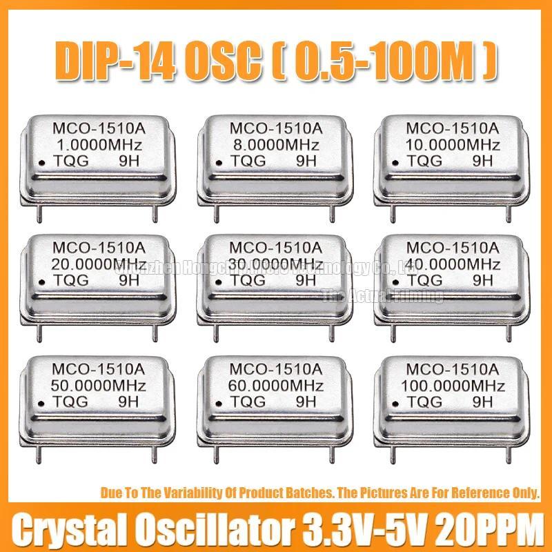 (2PCS) DIP-14 1M 8M 10M 16M 20M 24M 28M 30M 32M 32768M 40M 50M 100M 120000MHZ Osilator Kristal Aktif