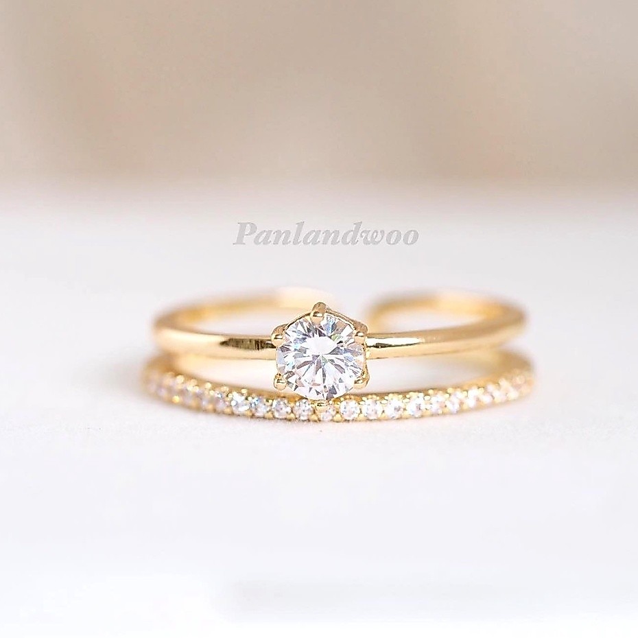 Panlandwoo - Cincin Rhodium Wanita Diary Adjustable