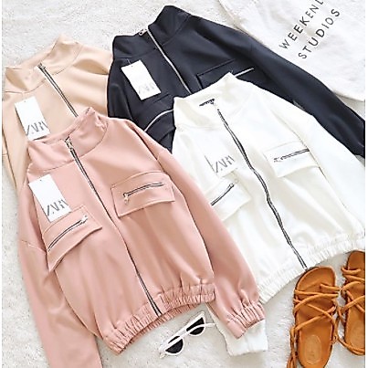 ZAR4 BOMBER JACKET BY CALAMARY SHOP / JAKET WANITA SCUBA BY CALAMARY SHOP