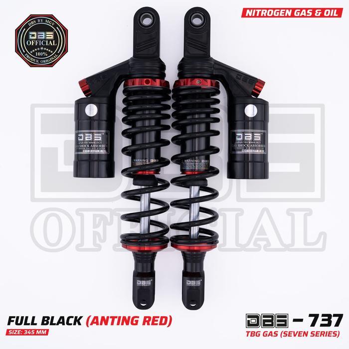 DBS 737 Series Shock Belakang Nmax Old Pcx150 ukuran 345mm - Black Anting Red, 345mm Nmax old/Pcx150