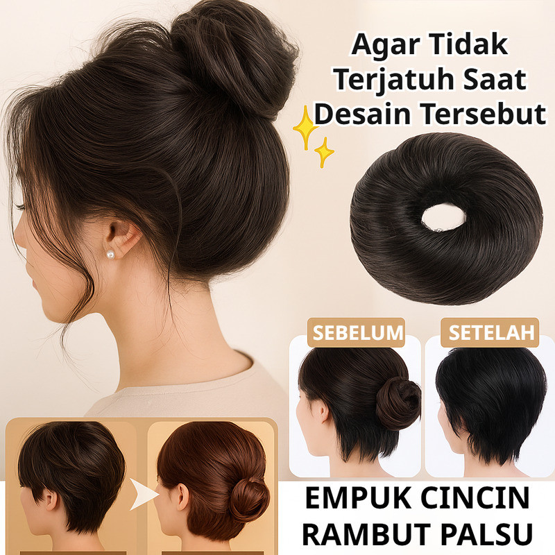 [Promo] Sanggul Burung | Cincin Rambut Palsu Bervolume | Rambut Palsu Sanggul Cantik | Bervolume Cin