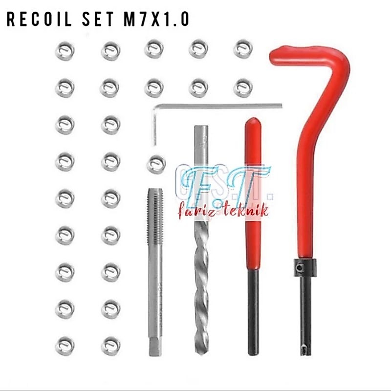 repairt drat baut 11. M7×1 Recoil Set Tap Bor Alat Recoil Komplit